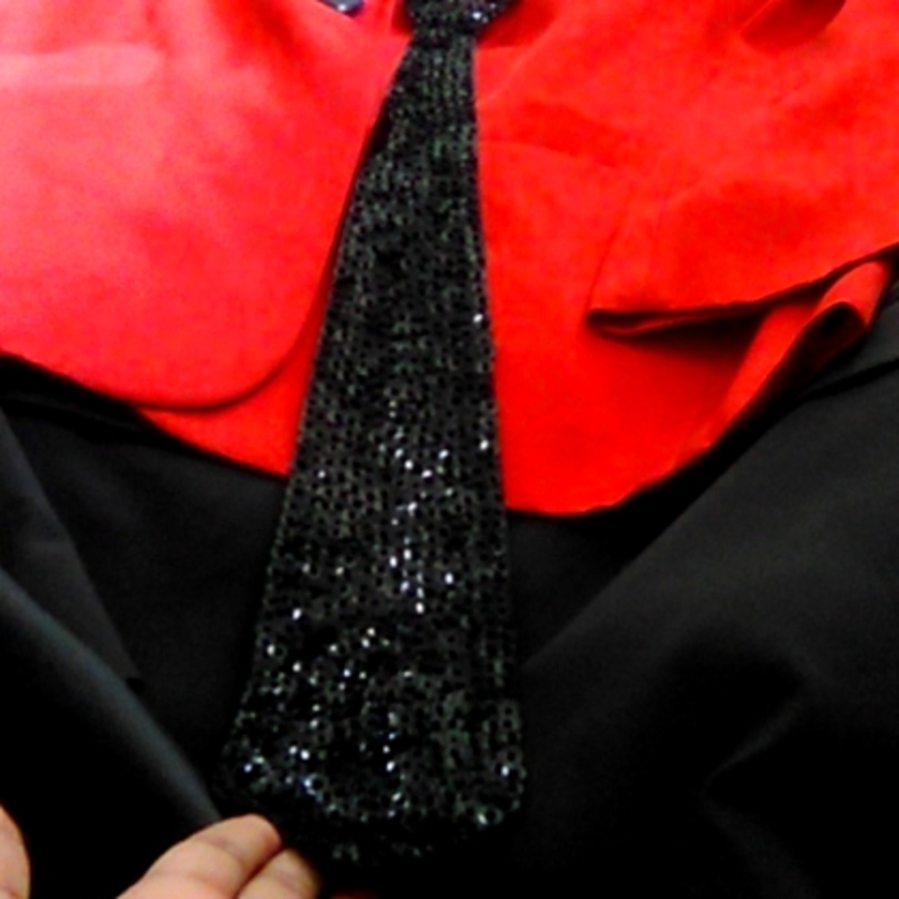 Black Sequined Tie Velcro